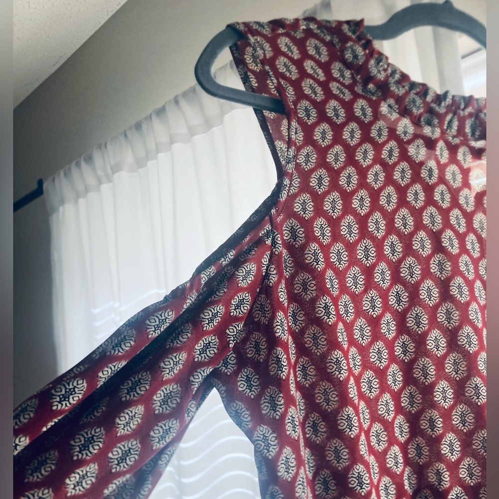 Burgundy Off the Shoulder Bobeau Top